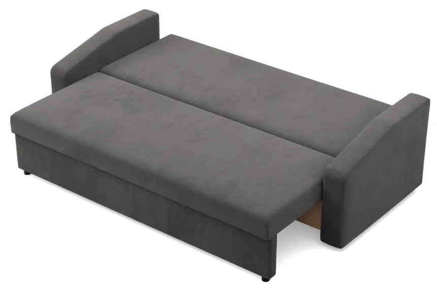 Zeus kanapéágy, szövet anyag, hab töltet, döntött kartámasz, szürke