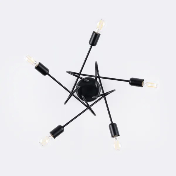 Sollux SL.1435 - Felületre szerelhető csillár LOOP 5xE27/15W/230V fekete