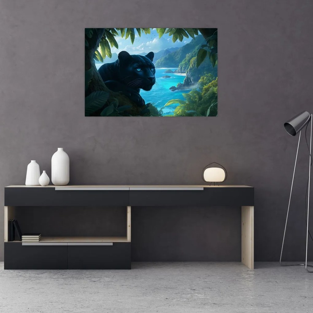 Kép - Fekete párduc a dzsungelben (90x60 cm)