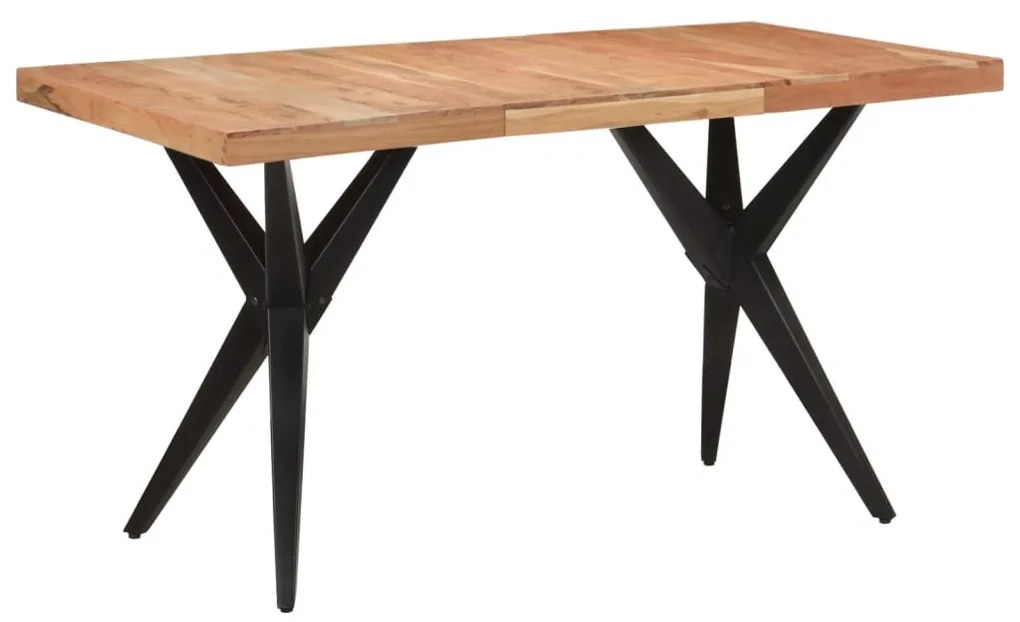 fekete tömör akácfa étkezőasztal 140 x 70 x 76 cm