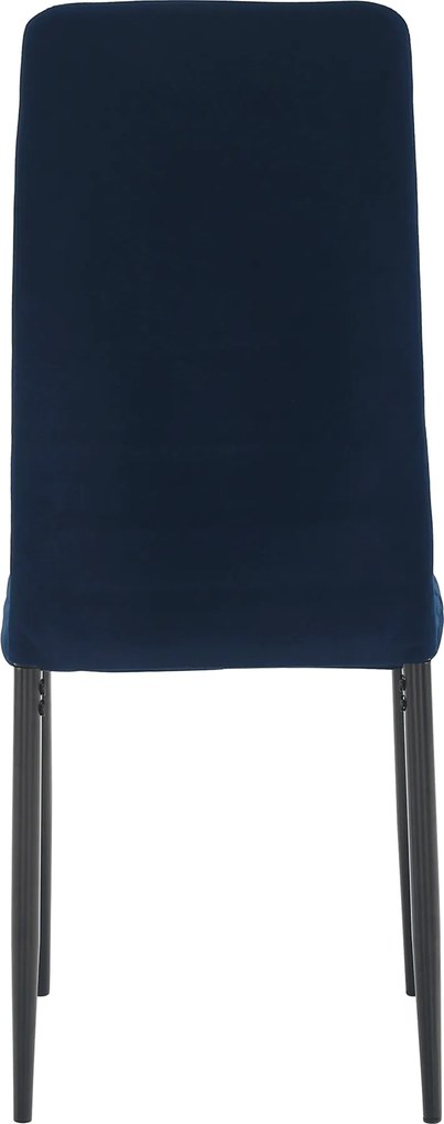 Szék, kék Velvet szövet/fekete fém, COLETA NOVA