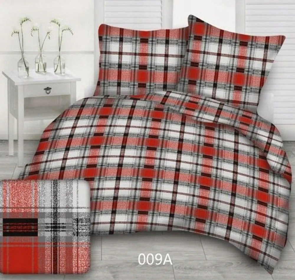 Ágyneműhuzat kéregből 200x220 kockás piros