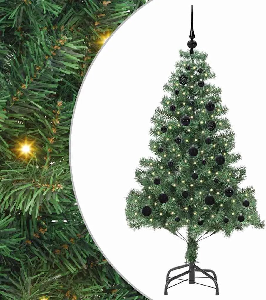 vidaXL Karácsonyfa 150 LED-del állvánnyal Zöld 150 cm PVC
