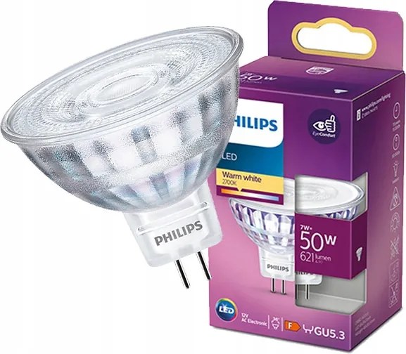 Led izzó MR16 7W=50W 621lm Meleg 36° Philips