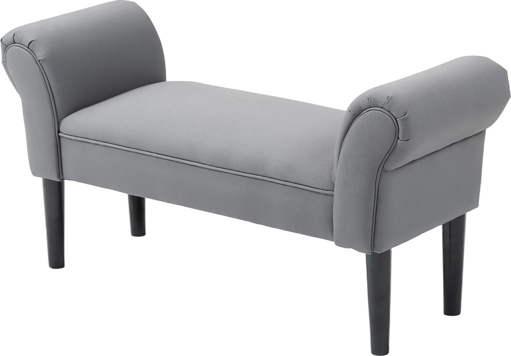 HOMCOM Ágy Pad, Kárpitozott Pad, Ülőpad, Előszobai Pad Hálószobába, 130 kg Teherbírású, Vitorlavászon, Sötétszürke, 102 x 36 x 51 cm | Aosom