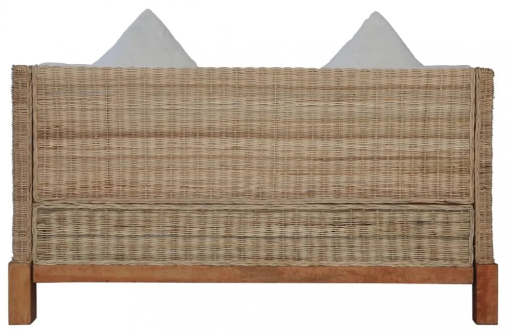 2 részes természetes rattan kanapészett párnákkal