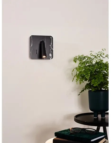 Lucide 77282/03/30 - LED Fali spotlámpa OREGON LED/4W/230V USB fekete