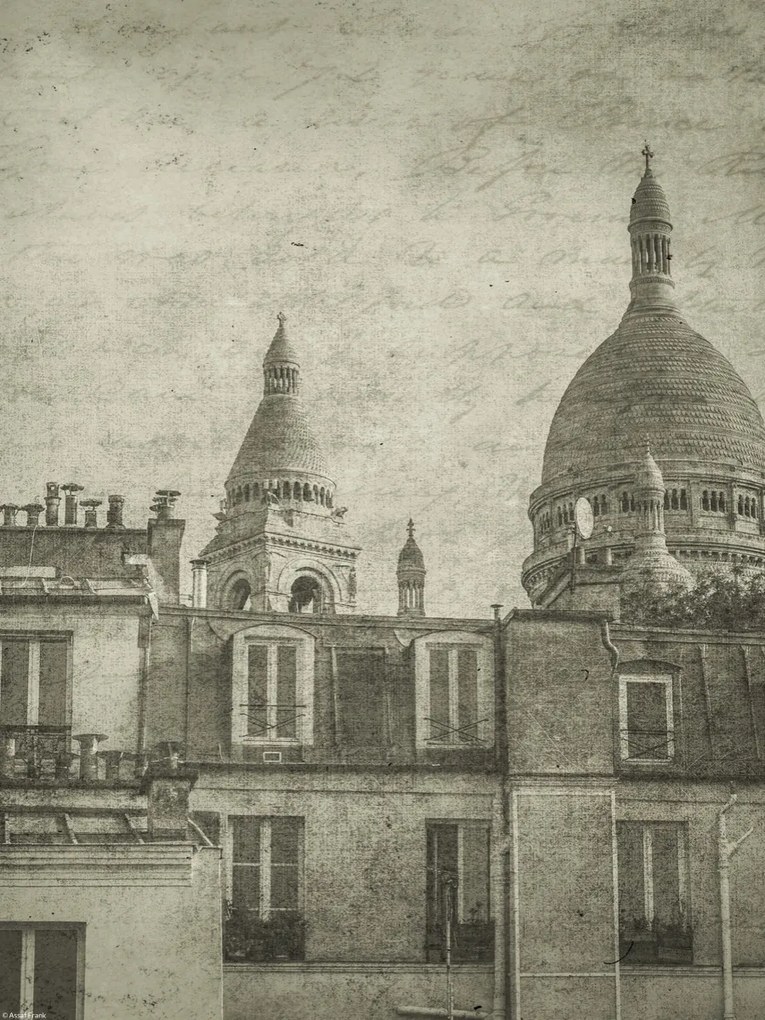 Poszter 30x40cm Lakóépületek kupolákkal Sacre Coeur Bazilika, Assaf Fr