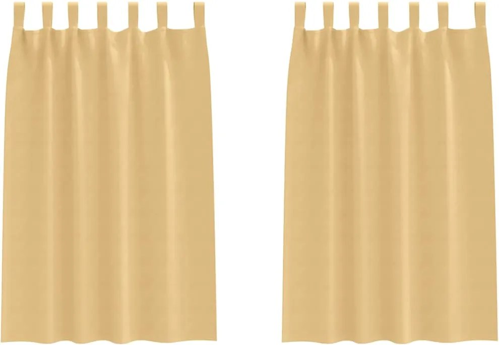 vidaXL Fekete Függöny Gyűrűkkel 2 pcs Bézs 175 x 140 cm Poliészter