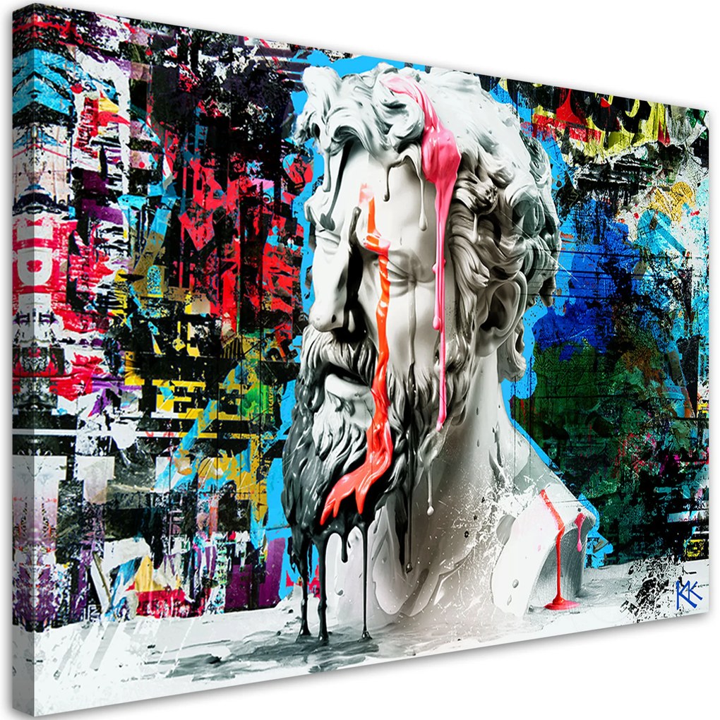 Gario Vászonkép Poszeidón Graffiti szobra Méret: 100 x 70 cm