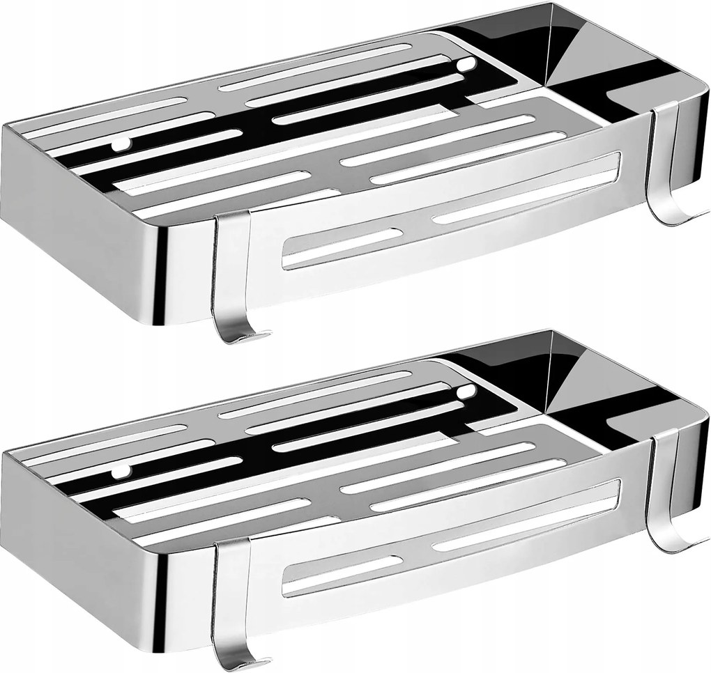 2xFürdőszobai polc SUS304 rozsdamentes acél ragasztóval