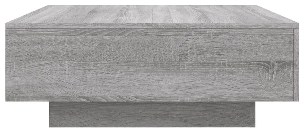 szürke sonoma színű dohányzóasztal LED-lámpákkal 80x80x31 cm
