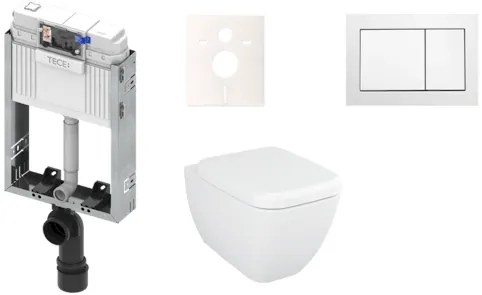 Fali WC szett falra szerelhető Tece TECEbox  fehér színben  hátsó kifolyással KMPLSHIFTT