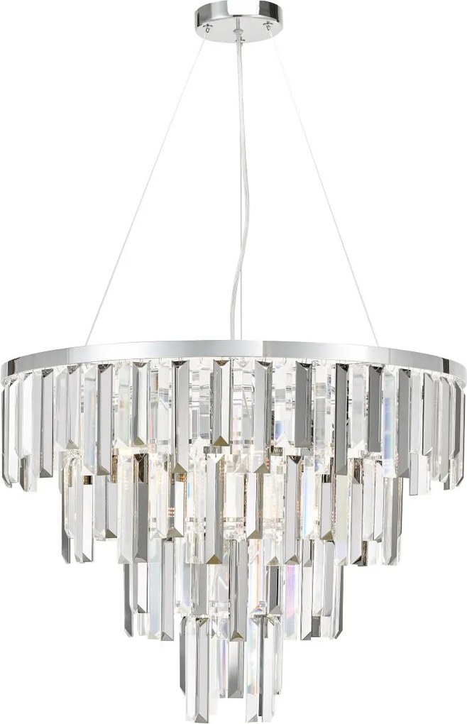 Dar Lighting glamour kristály modern függeszték fuentes csiszolt króm darfue0550