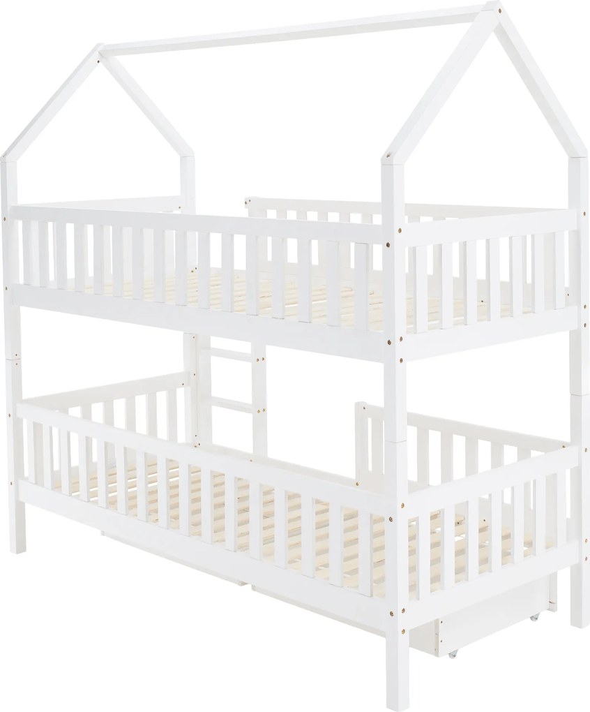 Montessori emeletes ágy, fehér, VENITA TYP 2