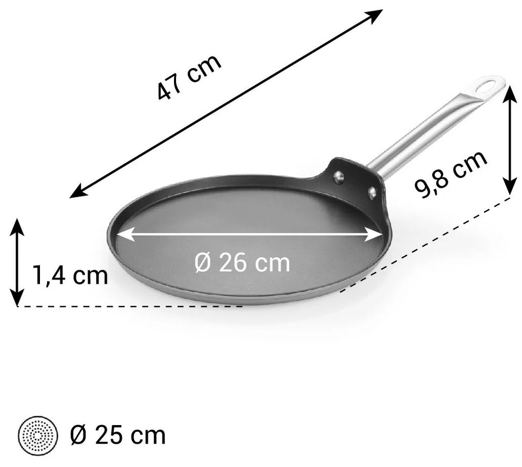 Tescoma GrandCHEF+ palacsintasütő serpenyőátmérője 26 cm