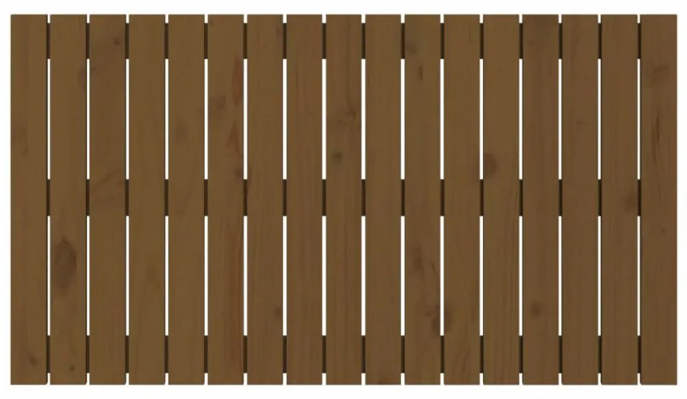 mézbarna tömör fenyőfa fali fejtámla 108 x 3 x 60 cm