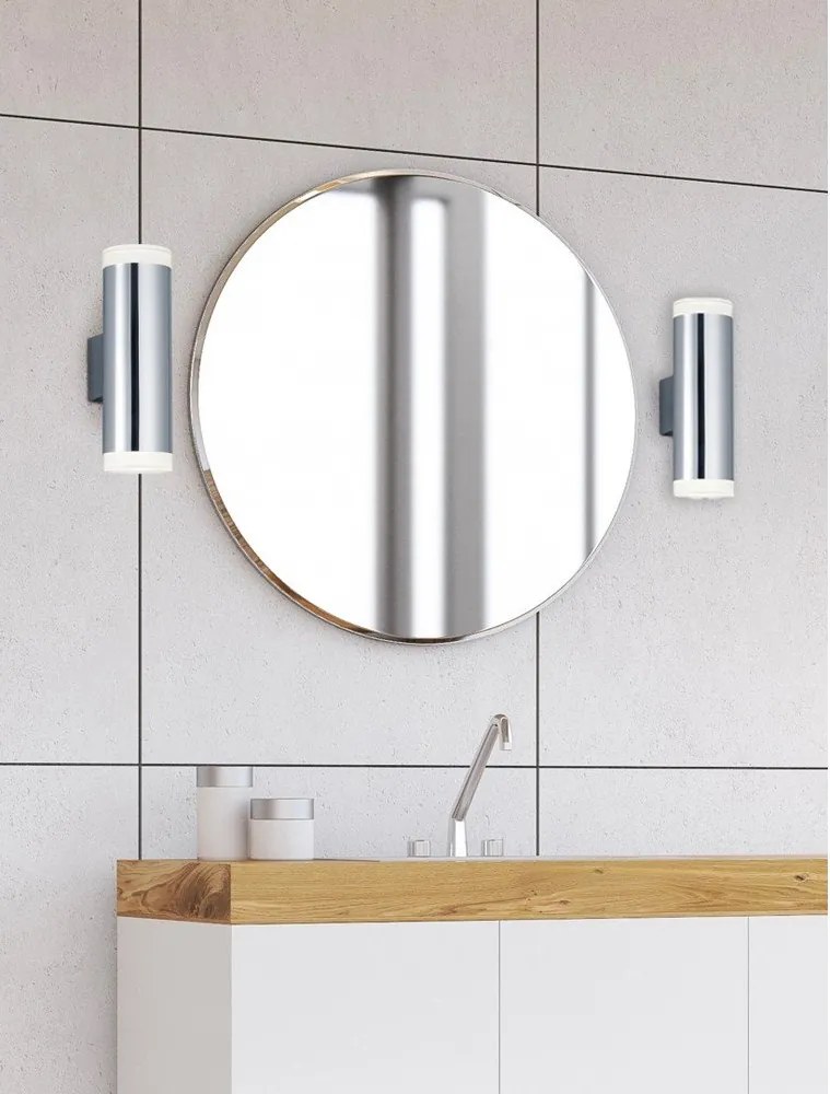 Fényes ezüstszínű LED fali lámpa Ray – Trio