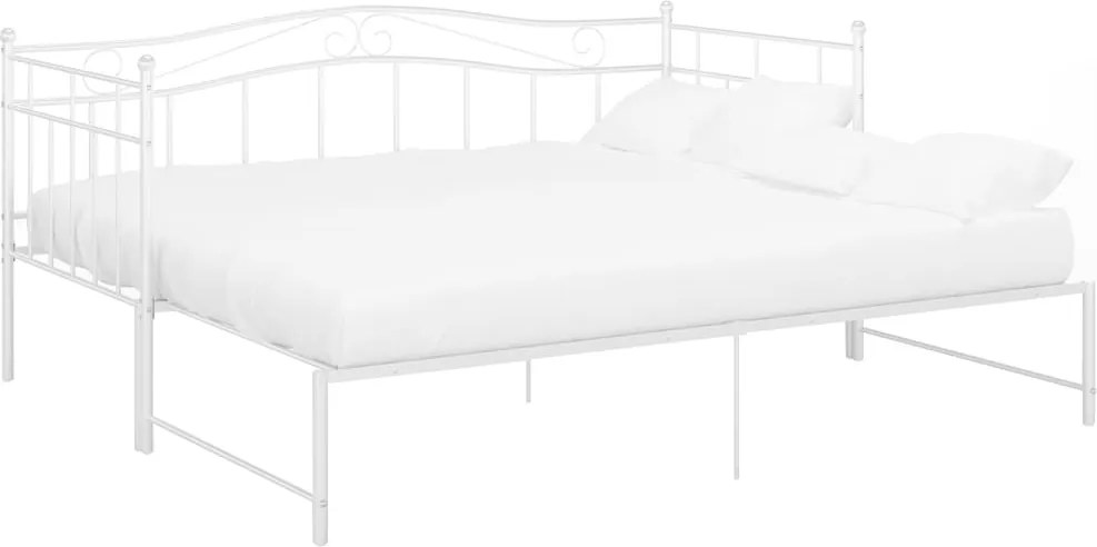 vidaXL fehér fém kihúzható kanapéágykeret 90 x 200 cm