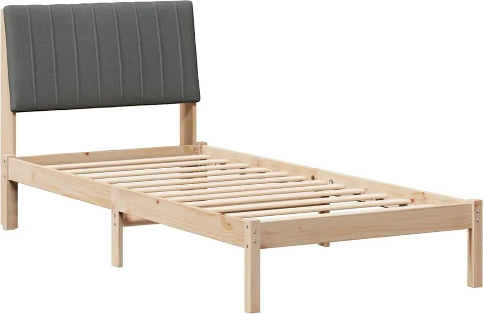 vidaXL Ágykeret fejtámlával Barna 90 x 200 cm Tömör fenyőfa