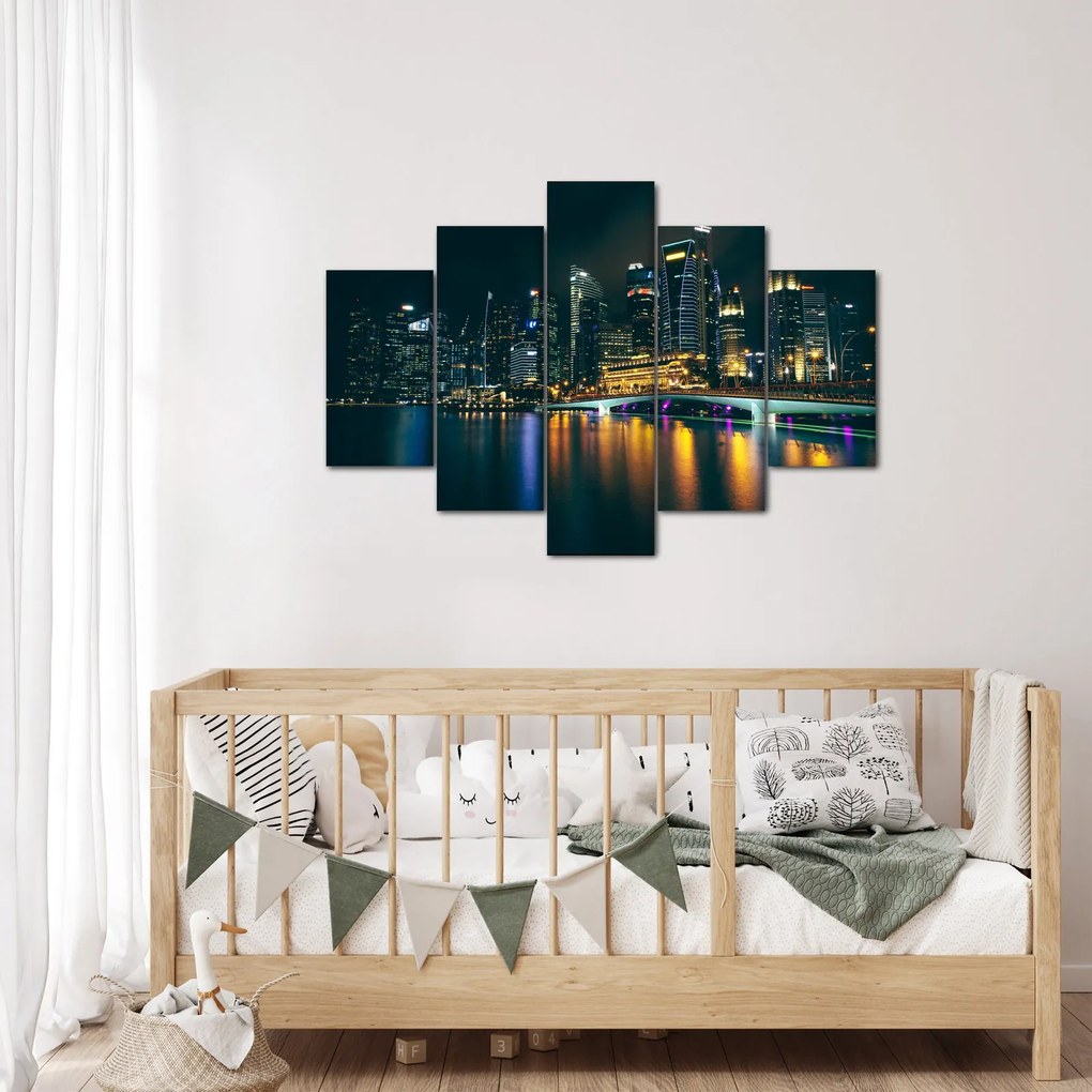 Egy kép az éjszakai Szingapúrról (150x105 cm)