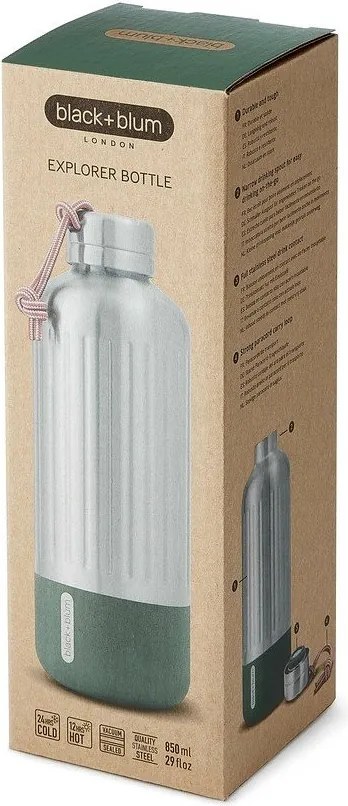 Ezüstszínű rozsdamentes acél termopalack 850 ml Explorer – Black + Blum
