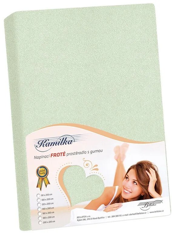 Bellatex frotté lepedő zöld szalvia,, 140 x 200 cm