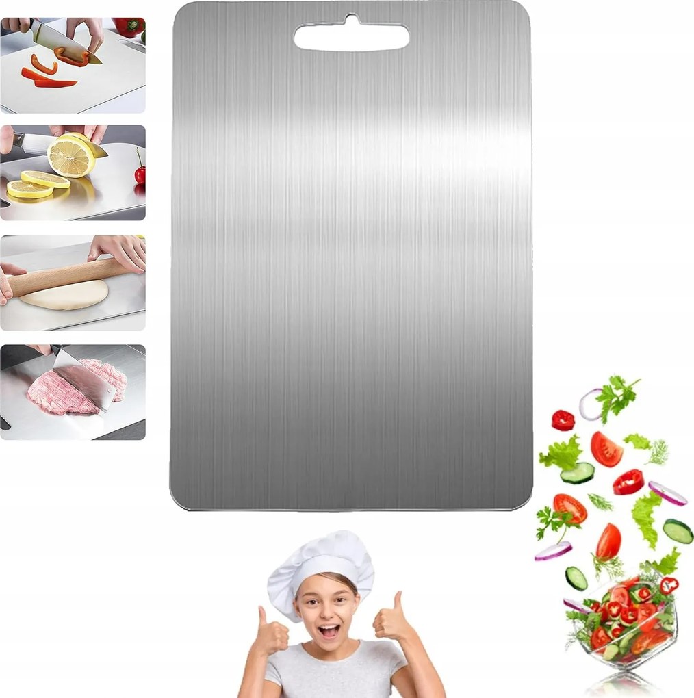 Vágódeszka Rozsdamentes Acél Vágódeszka 1DB-OS Szett