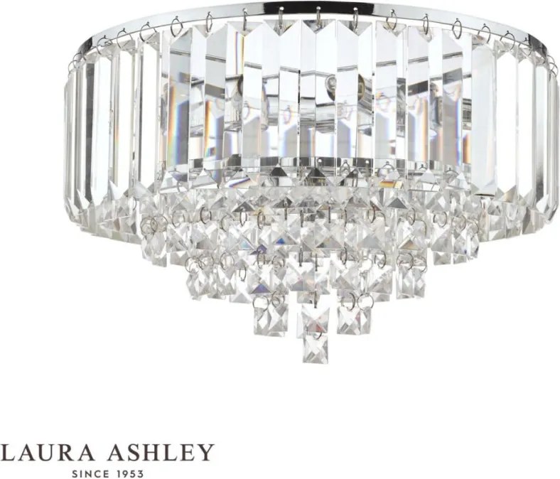 LAURA ASHLEY 3756045-Q VIENNA Kristály Mennyezeti Lámpa Csiszolt Króm, Átlátszó G9 IP20