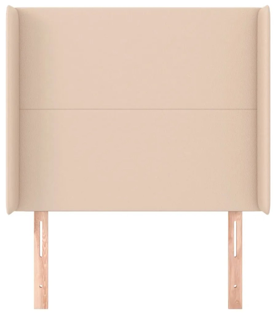 cappuccino műbőr fejtámla szárnyakkal 93x16x118/128 cm