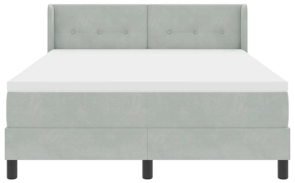 Boxspring Ágy Matrac Kép világosszürke 160x200 cm Bársony