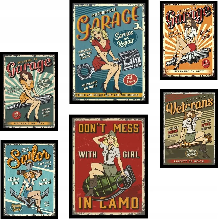 Extra Szett 6db-os Képek Poszterek keretben KP329