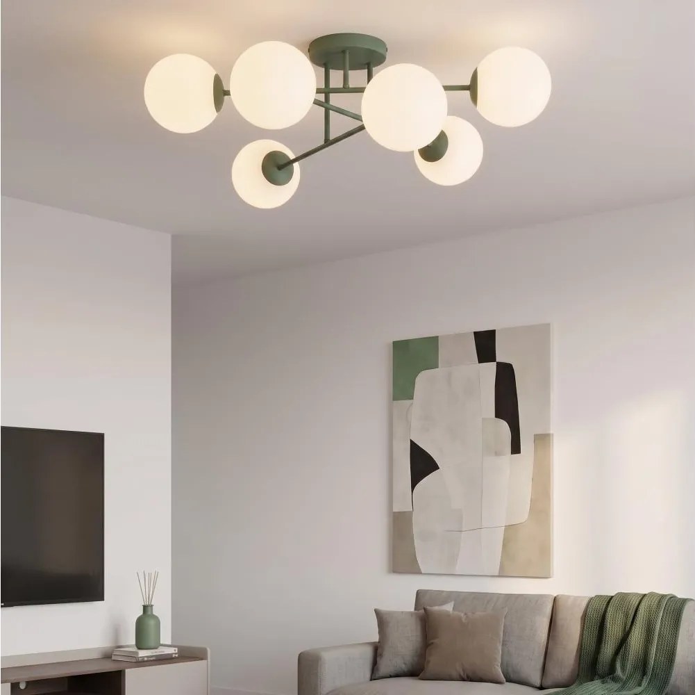 Felületre szerelt csillár ROMA 6xE14/10W/230V zöld