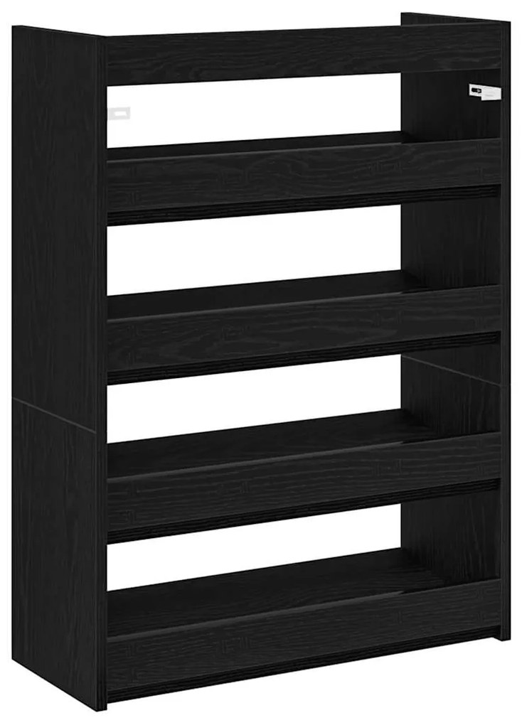 fekete szerelt fa cipőtároló szekrény 60x25x81 cm