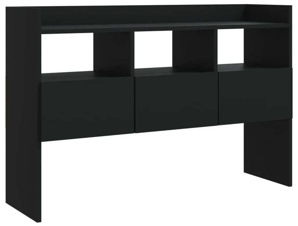 fekete szerelt fa tálalószekrény 105 x 30 x 70 cm