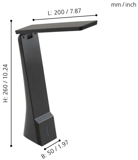 Eglo 97045 - LED Szabályozható asztali lámpa LA SECA 1xLED/1,8W/230V fekete