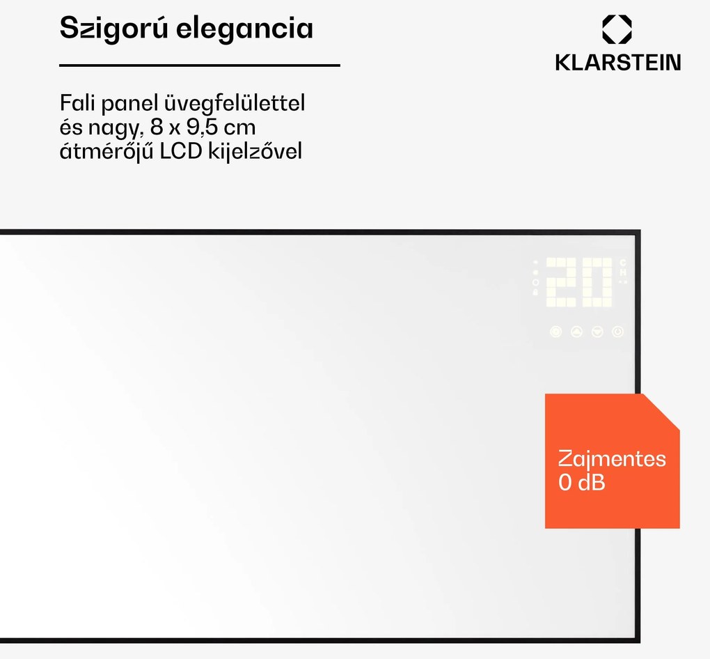 Klarstein Wonderwall Smart Bornholm, infravörös hősugárzó, 120 x 60 cm, 770 W, applikáció