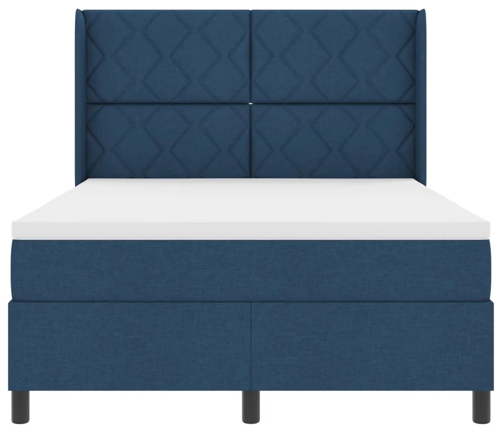 Boxspring Ágy Mattal és LED Kékkel 140x200 cm Szövet