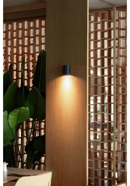 FARO 40523 - Fali lámpa SOLE 1xGU10/8W/230V fekete kerek