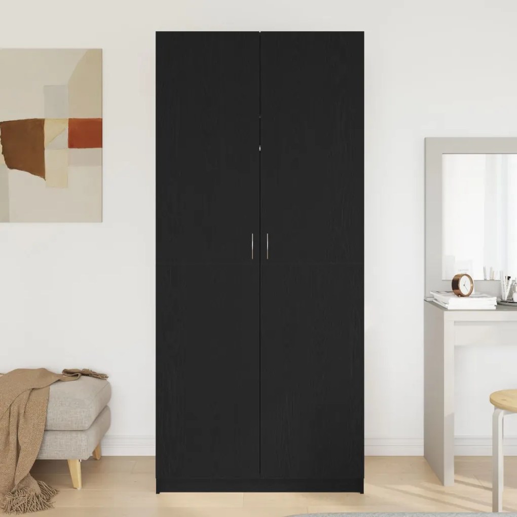 Fekete tölgy Ruhásszekrény 90x52x200 cm Összeszerelt Fa