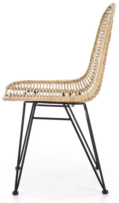 Linus étkezőszék, rattan / fekete