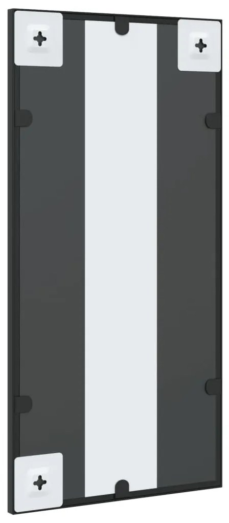fekete téglalap alakú vas fali tükör 30 x 60 cm