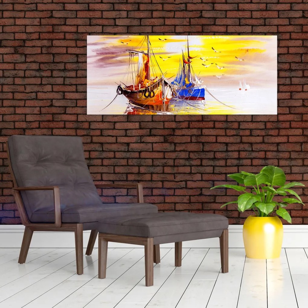 Kép - A csónak festménye (120x50 cm)