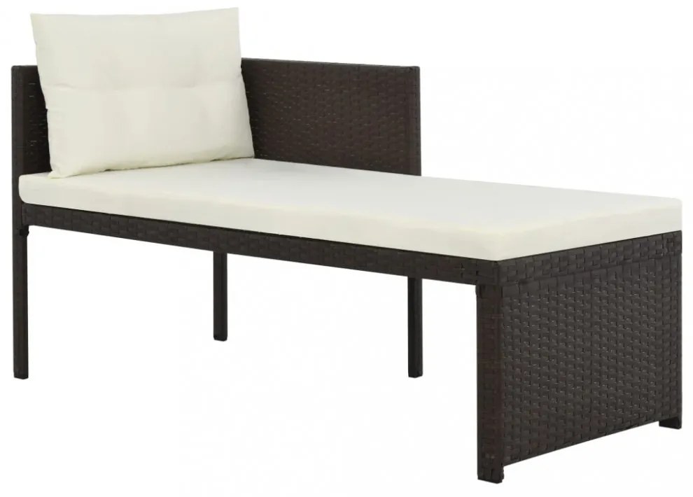 4 részes barna polyrattan kerti társalgó szett