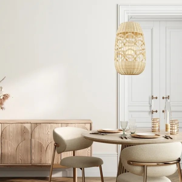 Csillár zsinóron ARONA 1xG9/9W/230V átm. 40 cm rattan