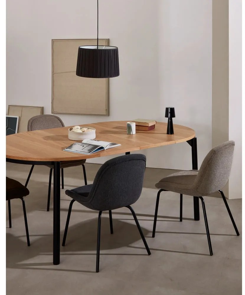 Kerek bővíthető étkezőasztal tölgyfa dekorral ø 120 cm Montuiri – Kave Home