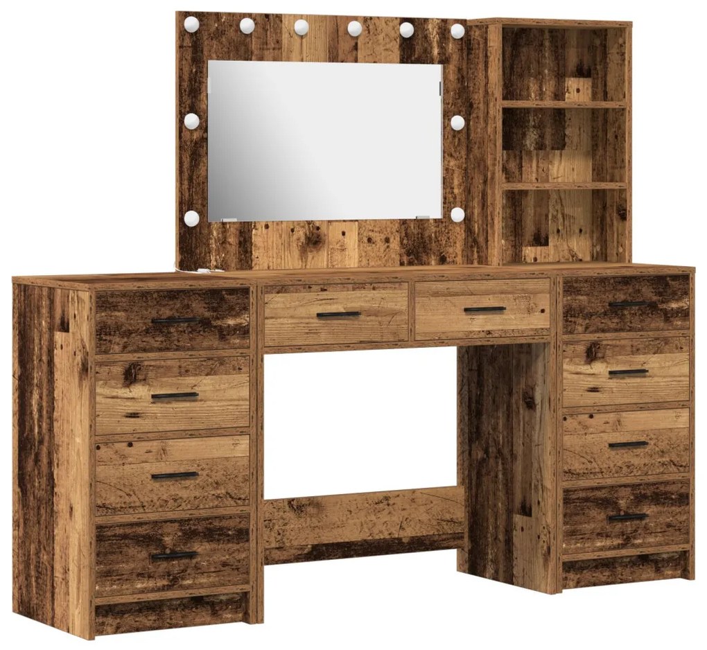 vidaXL Öltözködőasztal fiókkal 3 pcs Barna 40 x 41 x 135 cm Faanyag