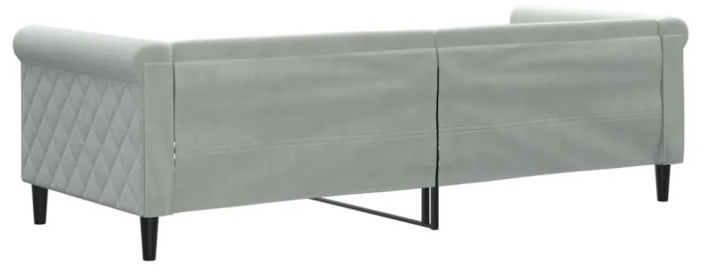 világosszürke bársony kanapéágy keret 80 x 200 cm