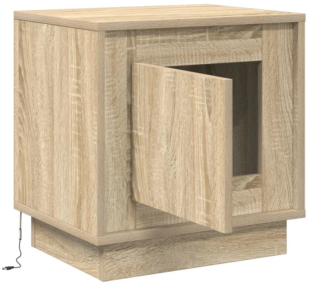 Éjjeli szekrények LED világítással 2 db Sonoma tölgy 44x34,5x45 cm