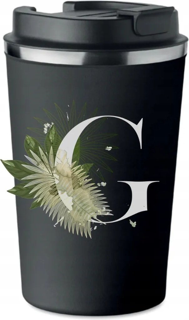 Prémium termo bögre fekete G-betűvel monogrammal KT_199_cz